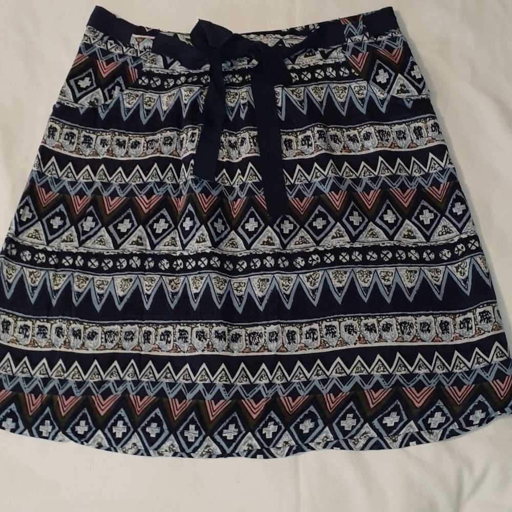 NWT Emmelee Tribal‎ Print Skirt Ribbon Belt Small